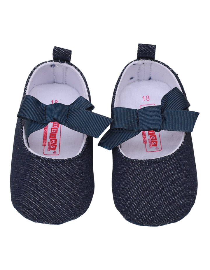 Booties Navy with Bow for Girls