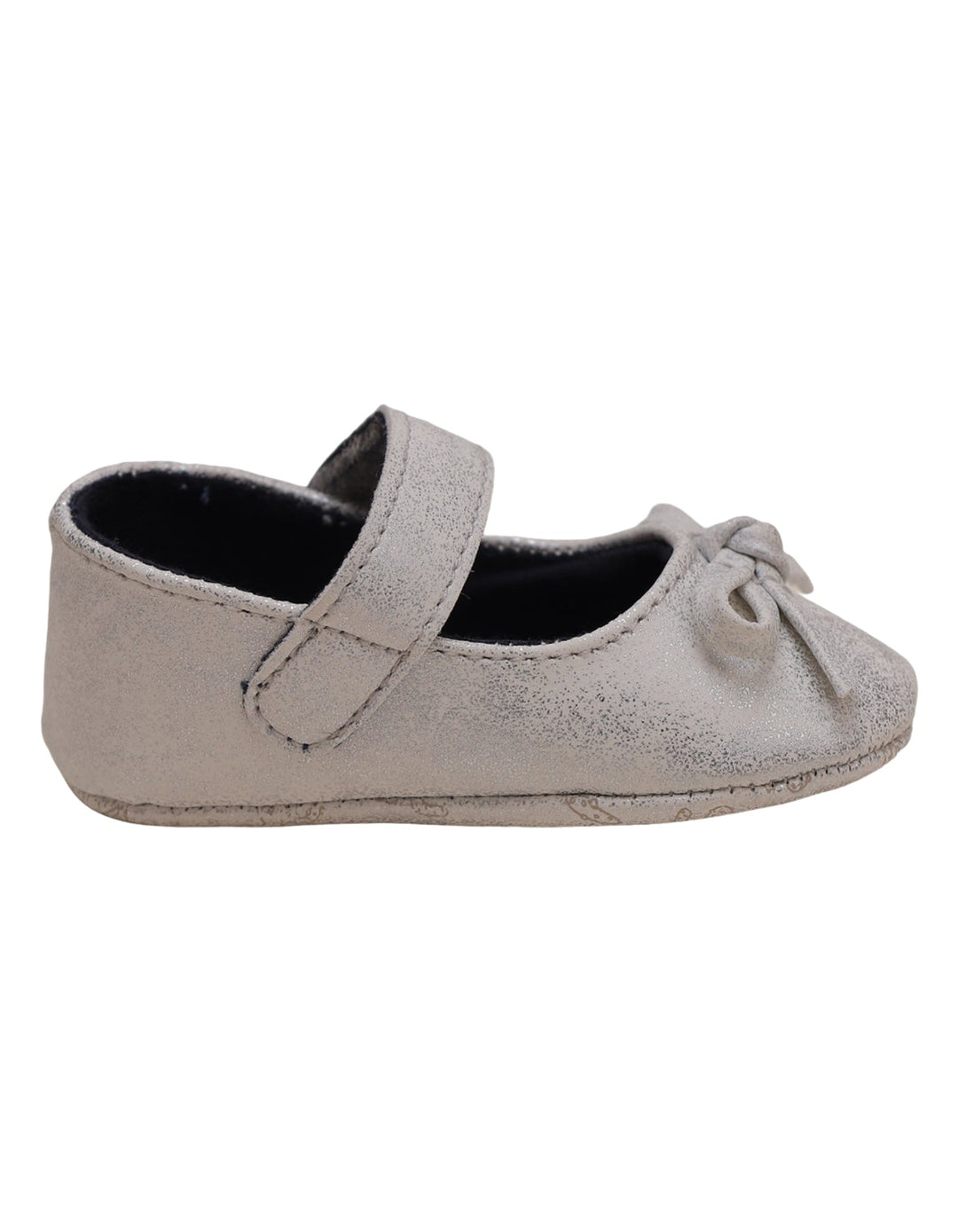 Booties Shiny Sliver with Bow for Girls