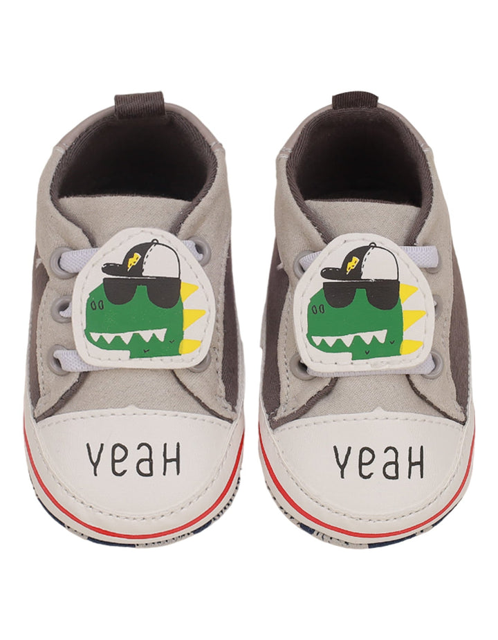 Booties Gray with Dino Theme for Boys