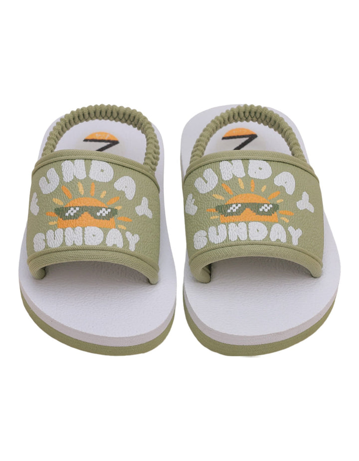 Slippers Green for Boys - Sunday Funday