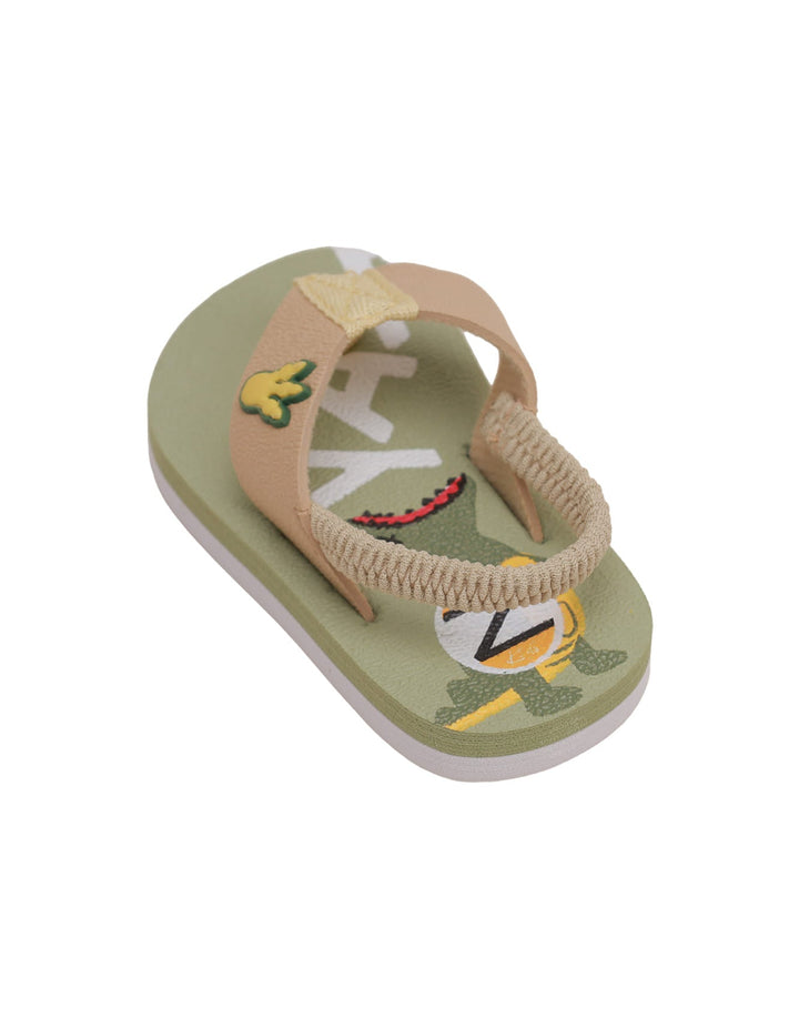 Slippers Green & Beige for Boys - Crown