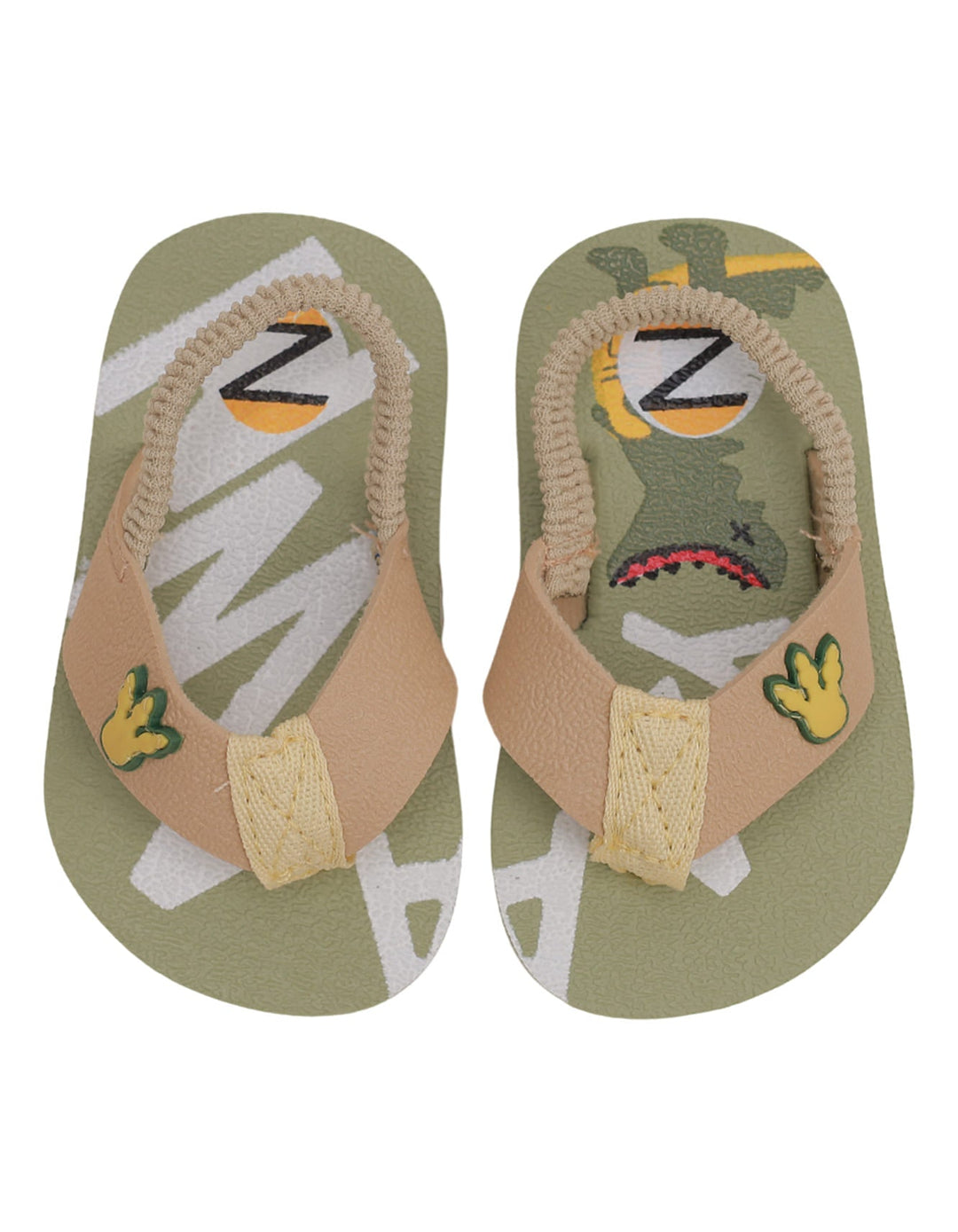 Slippers Green & Beige for Boys - Crown