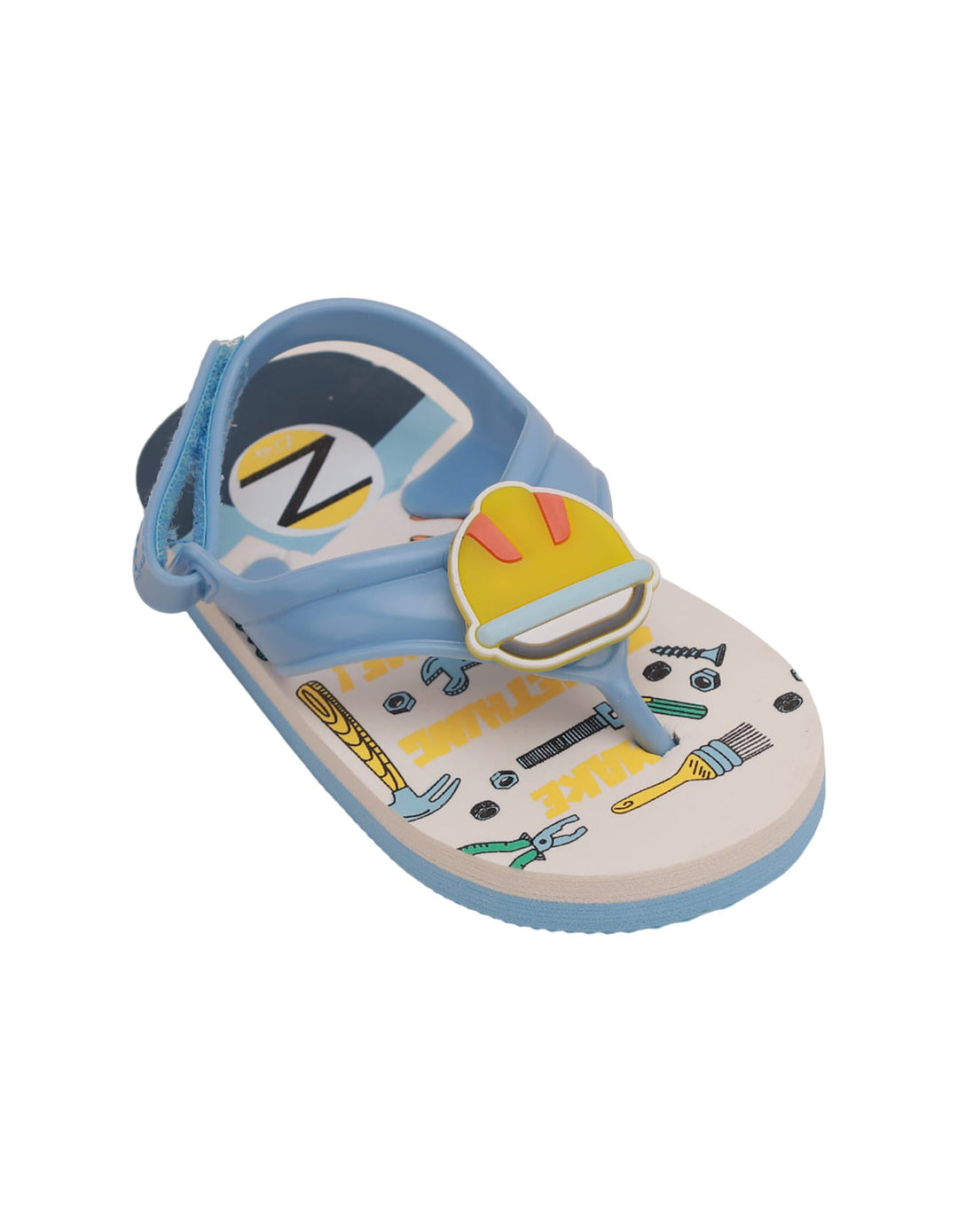 Sandal Blue & White for Boys - Contruction Theme