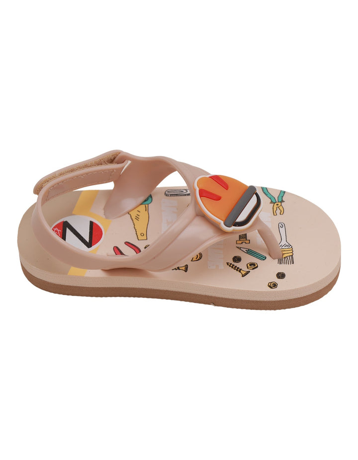 Sandal Light Brown for Boys - Contruction Theme