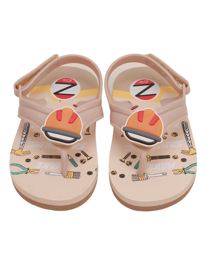 Sandal Light Brown for Boys - Contruction Theme