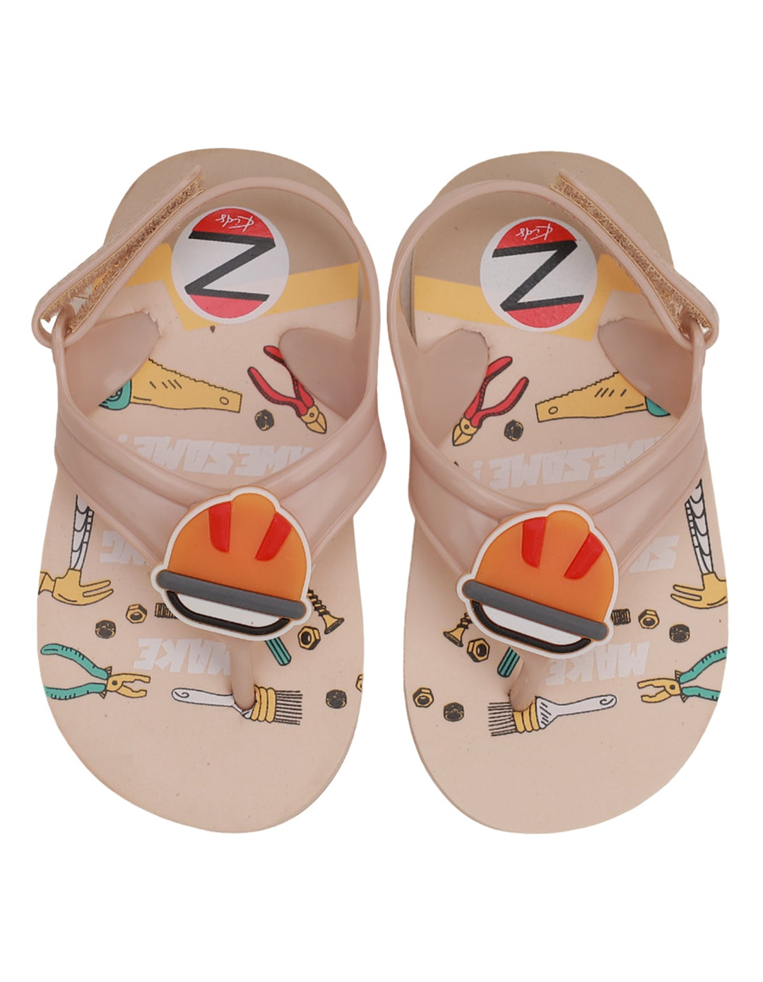 Sandal Light Brown for Boys - Contruction Theme