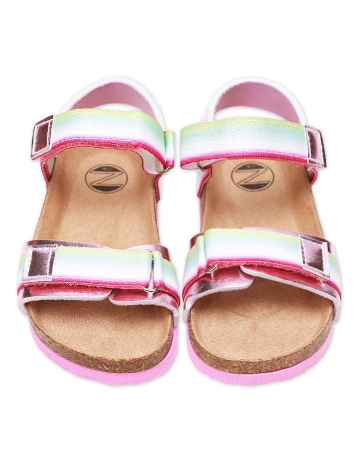 Girls' Iridescent Stripe Adjustable Strap Sandals - Zubaidas Official™