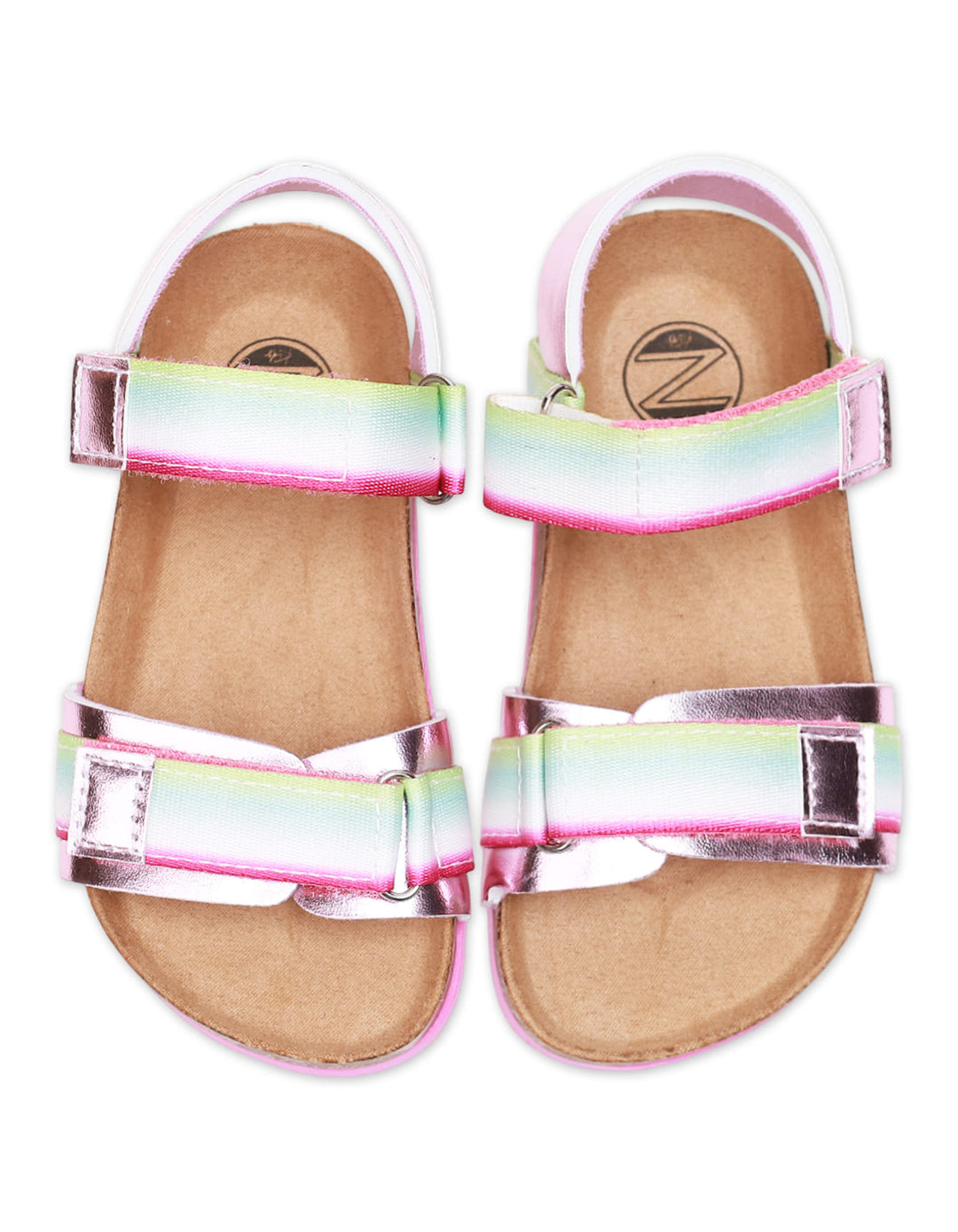 Girls' Iridescent Stripe Adjustable Strap Sandals - Zubaidas Official™