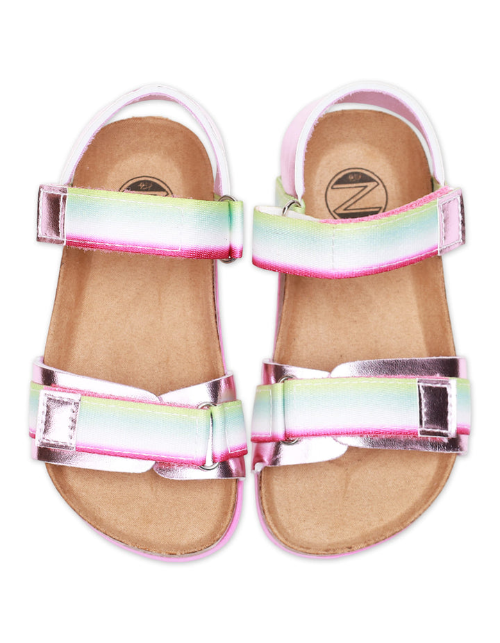 Girls' Iridescent Stripe Adjustable Strap Sandals - Zubaidas Official™