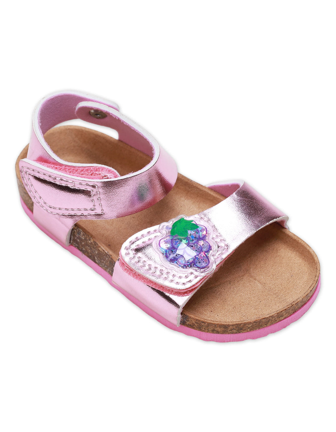 Girls' Grape Appliqué Adjustable Strap Sandals - Zubaidas Official™