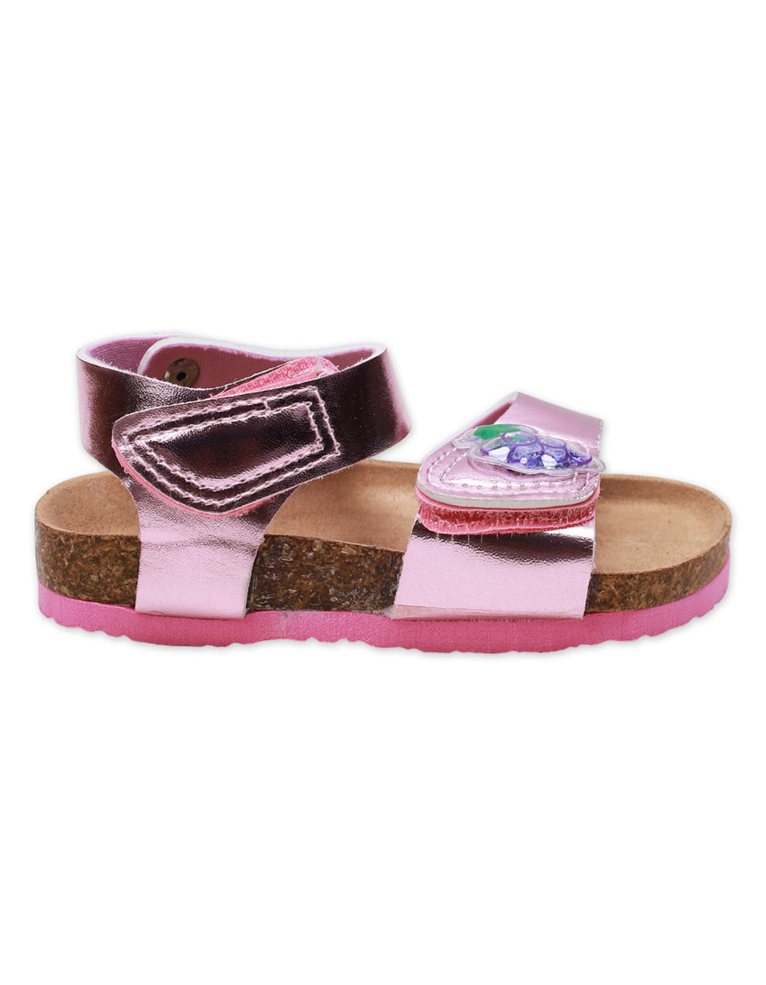 Girls' Grape Appliqué Adjustable Strap Sandals - Zubaidas Official™