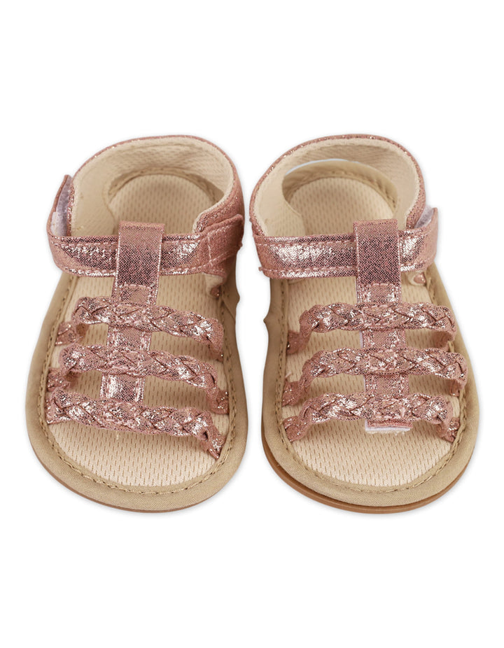 Zubaida's Tiny Toes Rose Gold Glitter Braided Sandals - Zubaidas Official™