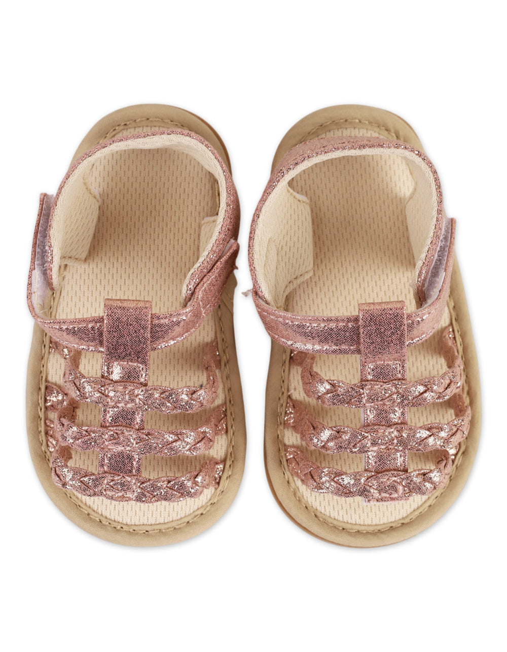 Zubaida's Tiny Toes Rose Gold Glitter Braided Sandals - Zubaidas Official™