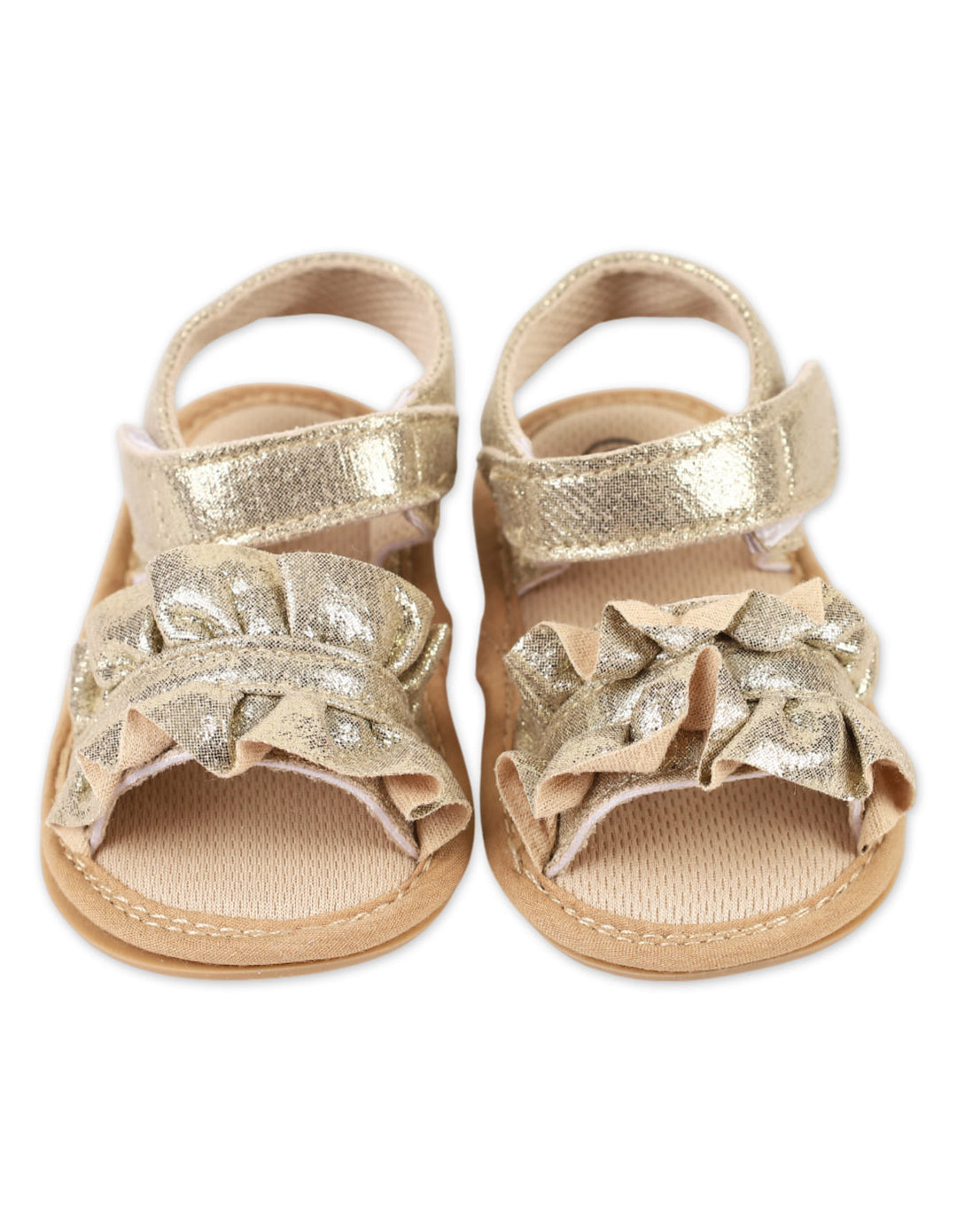 Zubaida's Sophisticated Gold Ruffle Sandals - Zubaidas Official™