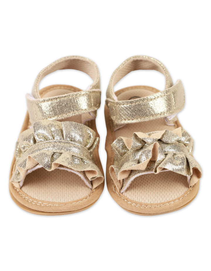Zubaida's Sophisticated Gold Ruffle Sandals - Zubaidas Official™