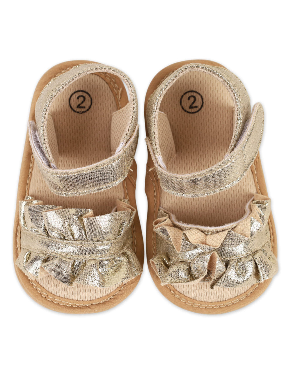 Zubaida's Sophisticated Gold Ruffle Sandals - Zubaidas Official™