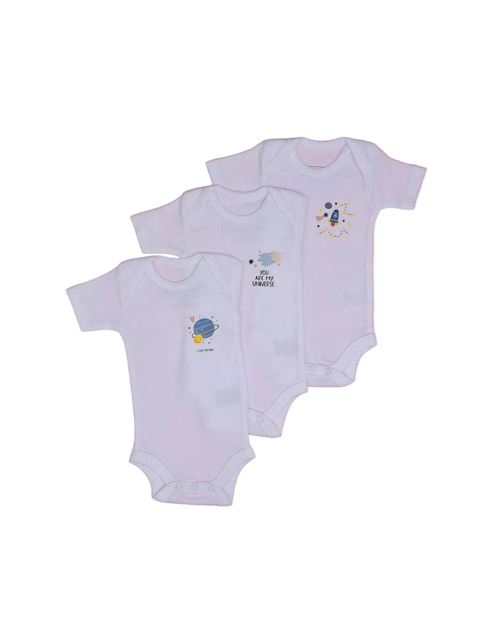 Newborn Baby Body Suit White - Pack of 3 - Zubaidas Official™