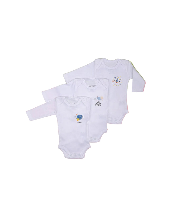 Newborn Baby Body Suits White Bambies Pack of 3 at Zubaidas