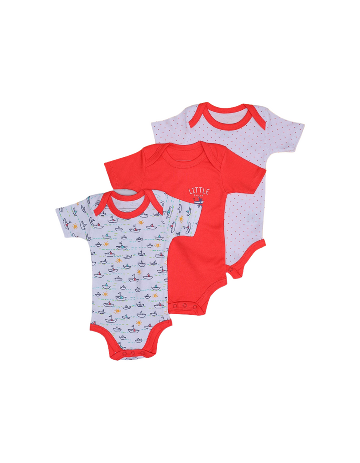 Body Suit Set with Boat Theme - Pack of 3