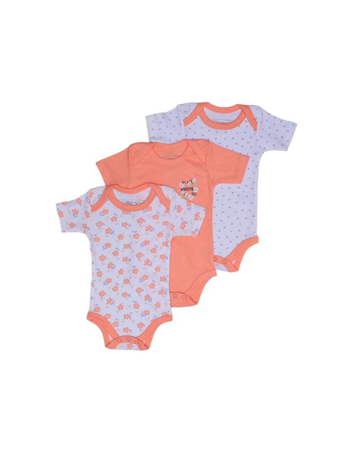 Body Suit Set with Floral Theme - Pack of 3