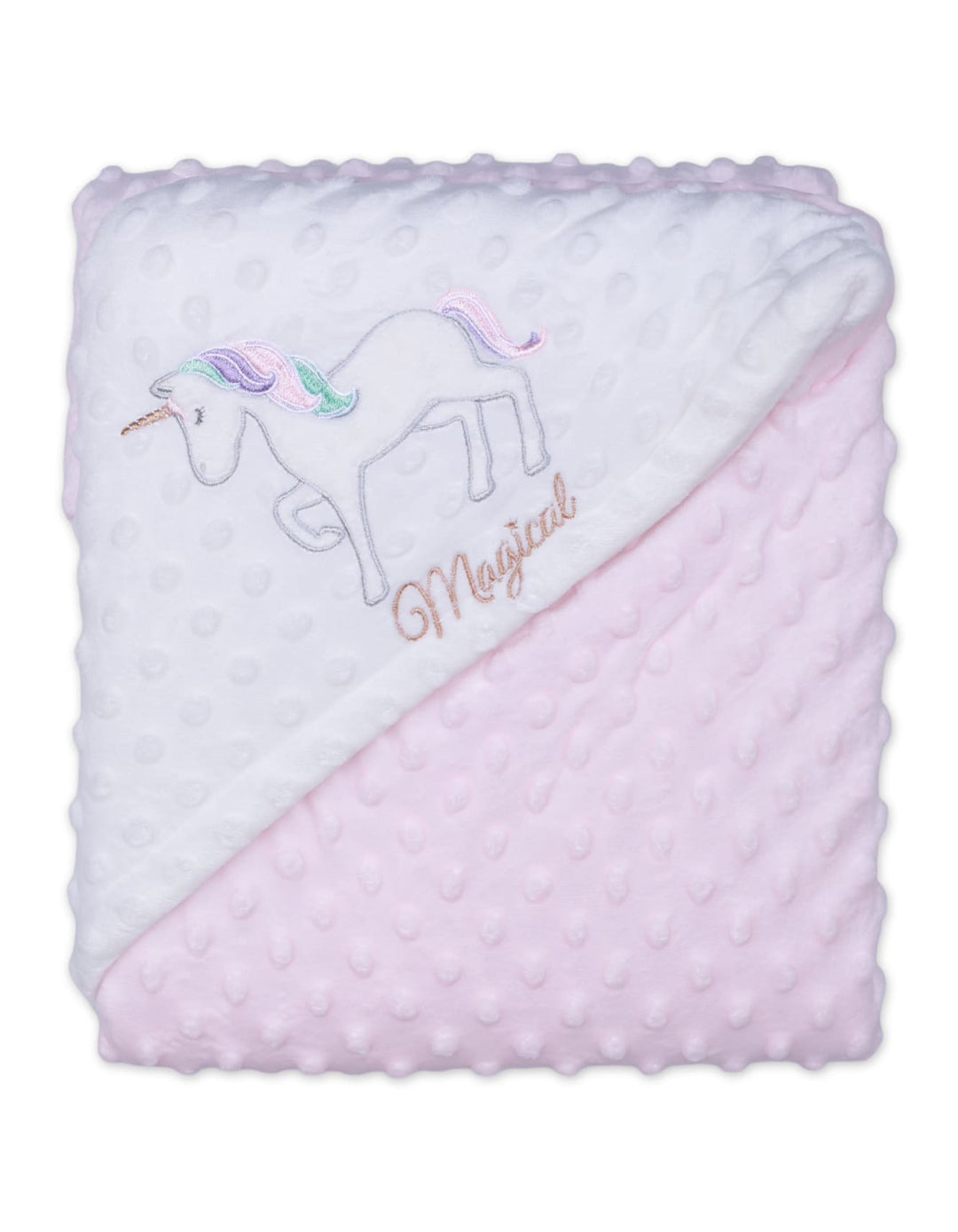 Hooded Blanket Pink and White