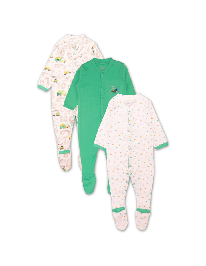 Sleep Suit Set with Numbers Theme - Pack of 3