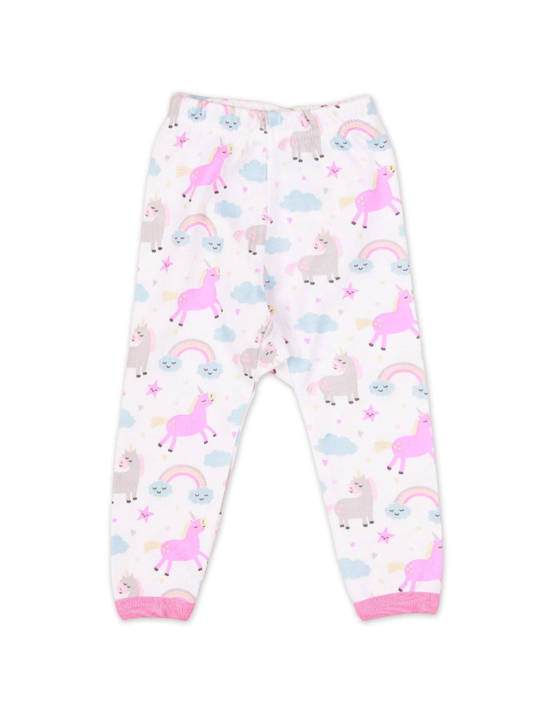 Zubaida's Night Suit Pink & White for Girls - Unicorn