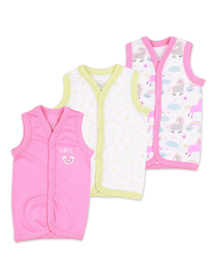 Vest with Unicorn Theme for Girls - Pack of 3