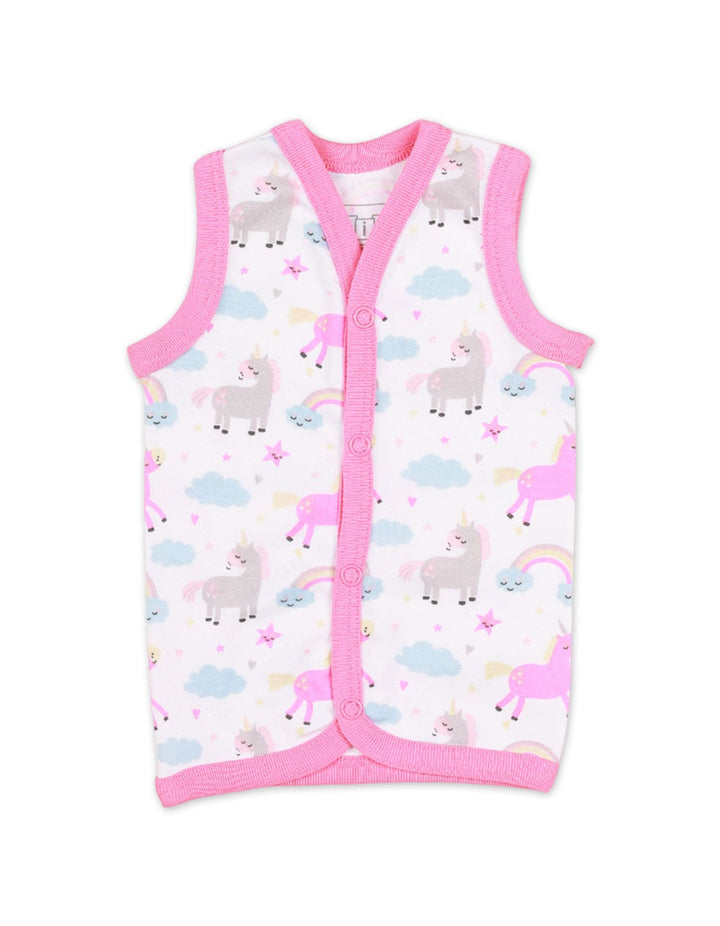 Zubaida's Vest with Unicorn Theme for Girls - Pack of 3