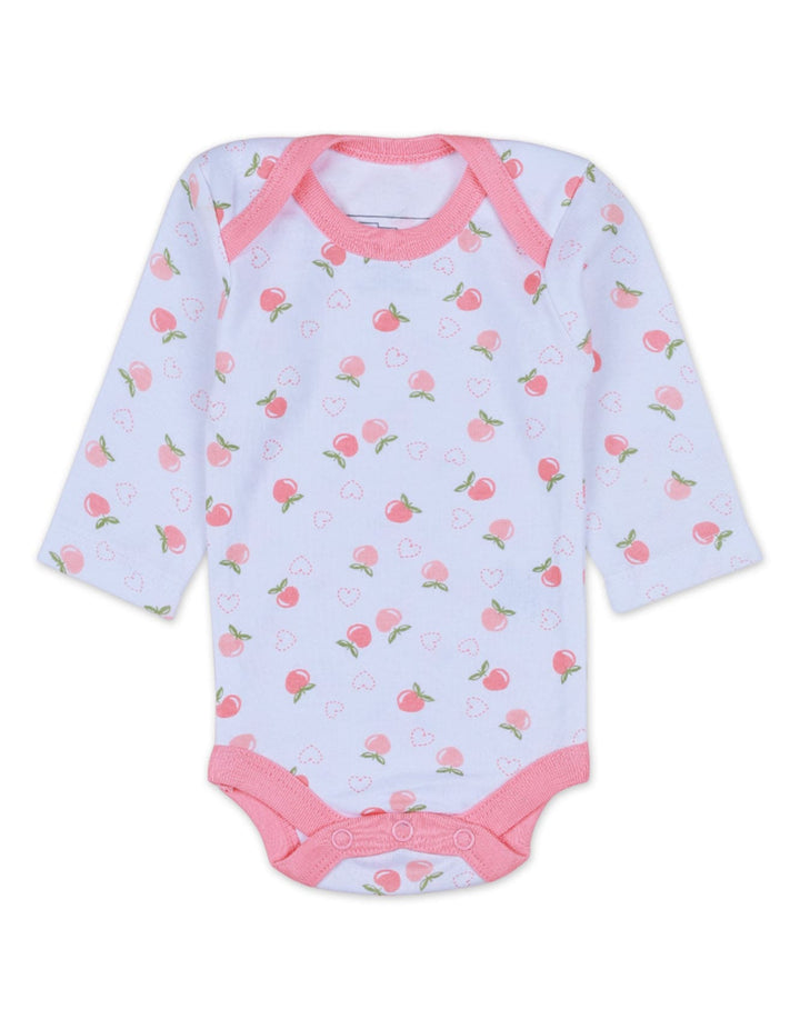 Body Suit Set with Peach Theme for Girls- Pack of 3