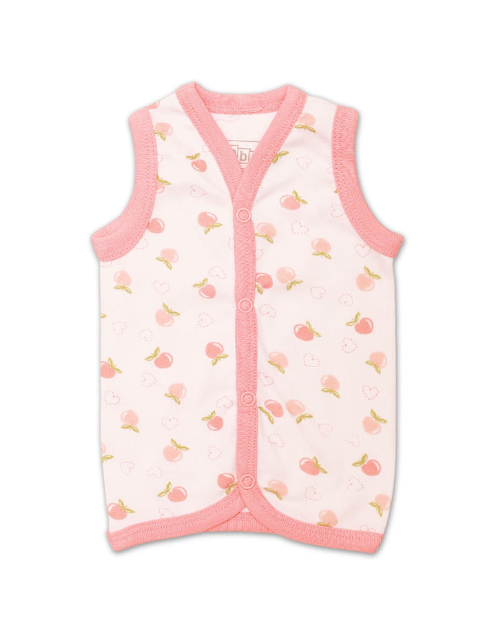 Vest White with Fruity Peach Theme - Pack of 3