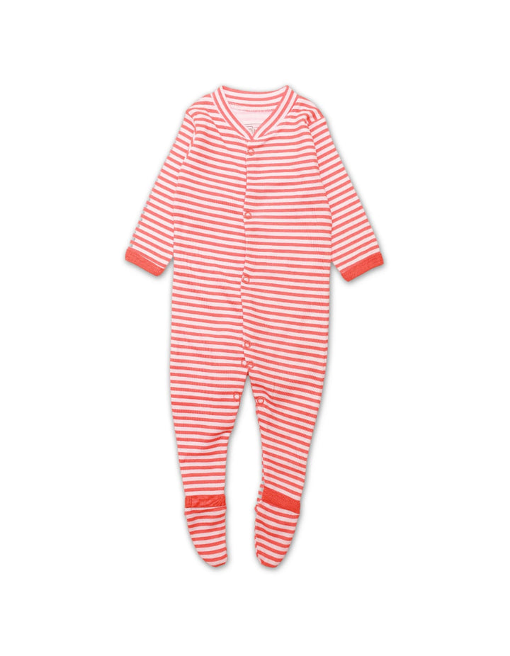 Sleep Suit Set with Orange Teddy Theme - Pack of 3