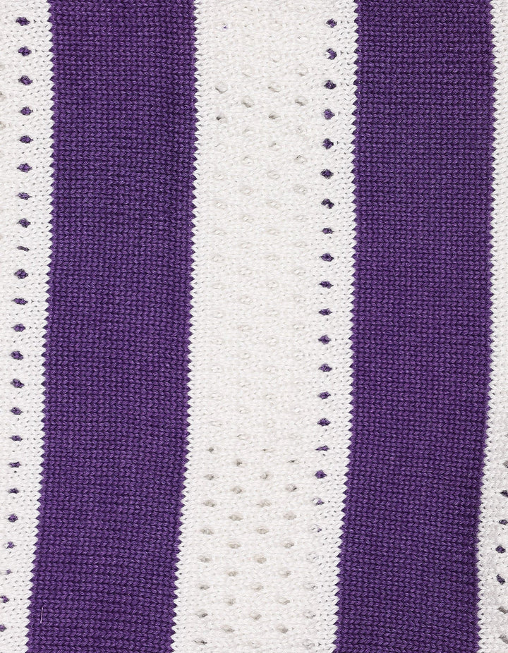 Blanket Woolen Stripes Purple White