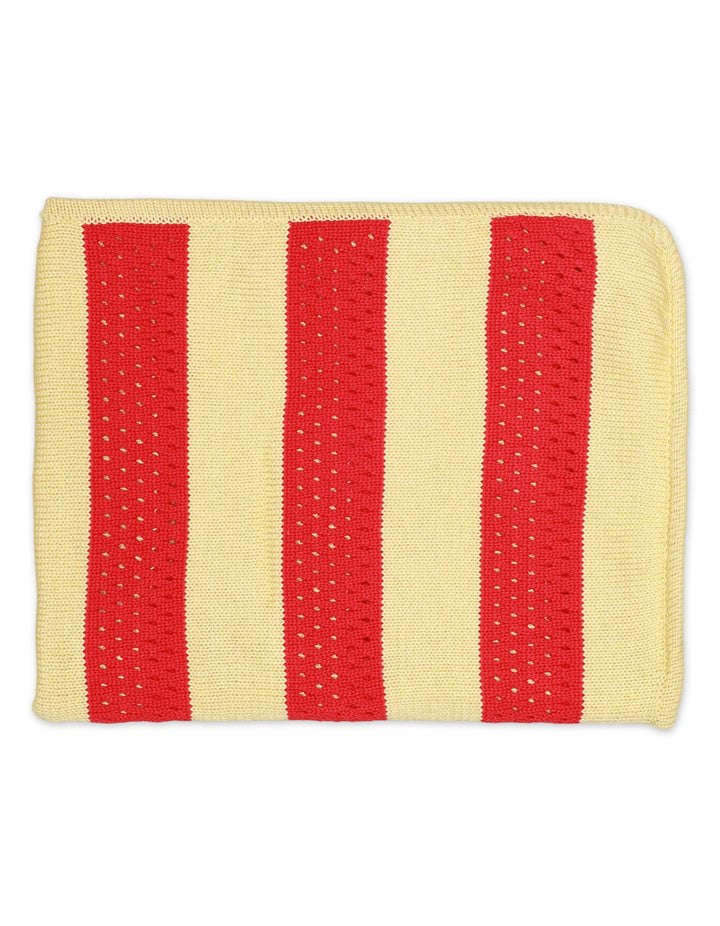 Blanket Woolen Stripes Yellow Red