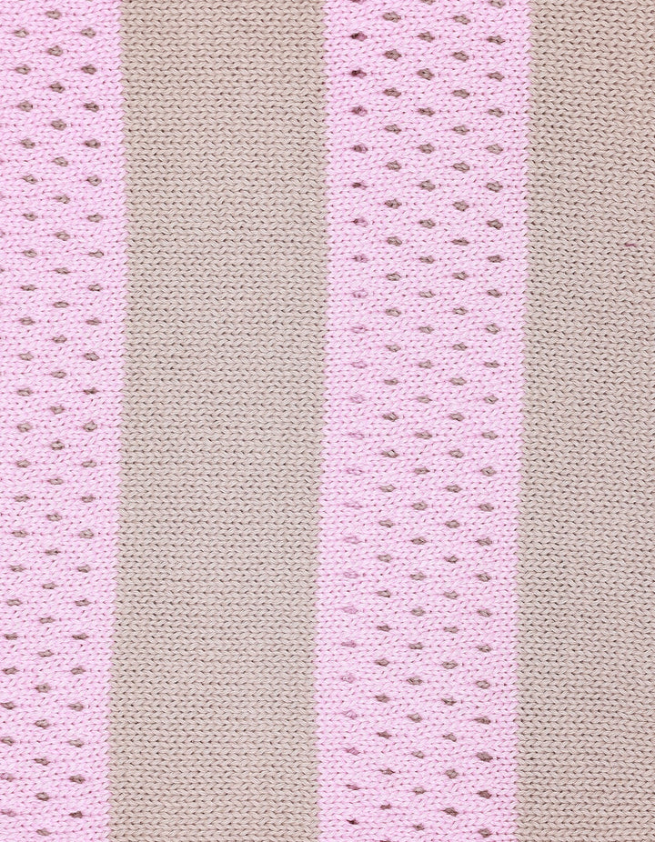 Blanket Woolen Stripes Pink Beige