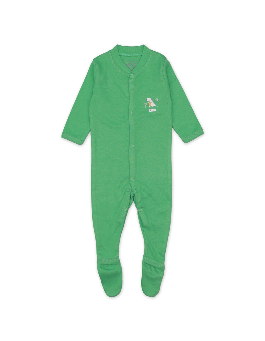 Sleep Suit Set with Green Dinos Theme for Boys - Pack of 3