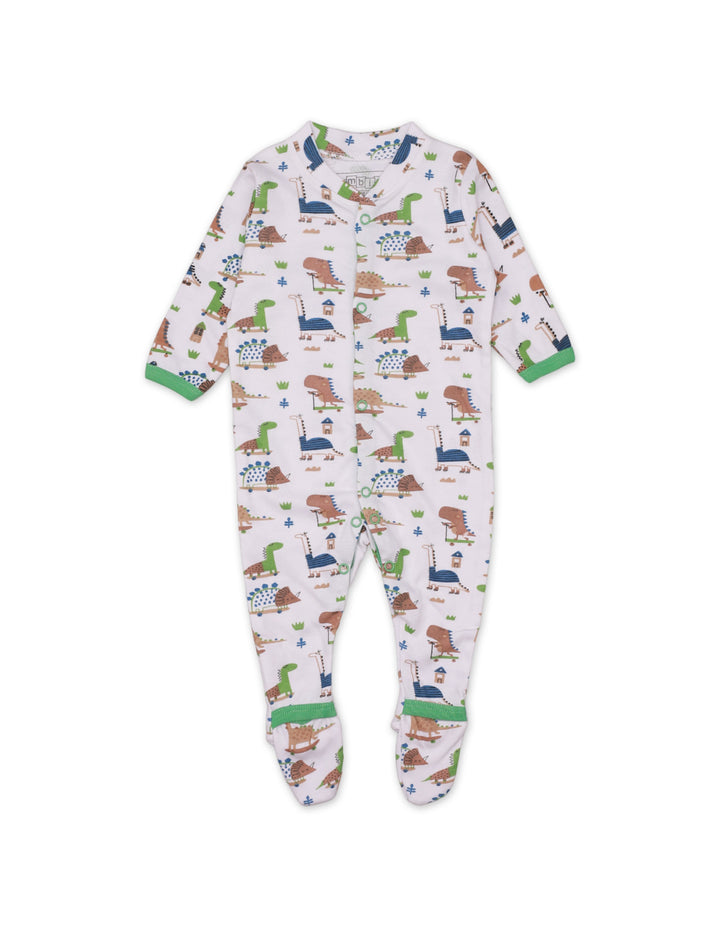 Sleep Suit Set with Green Dinos Theme for Boys - Pack of 3