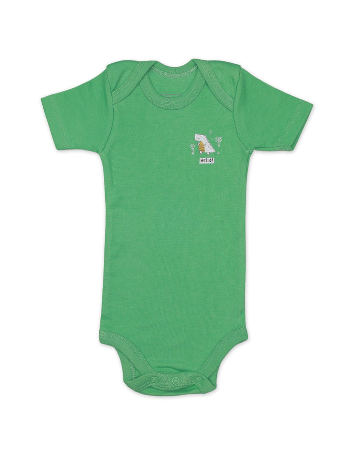 Body Suit Set with Green Dinos Theme for Boys - Pack of 3