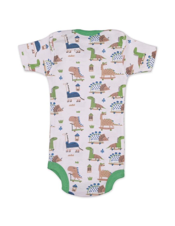 Body Suit Set with Green Dinos Theme for Boys - Pack of 3