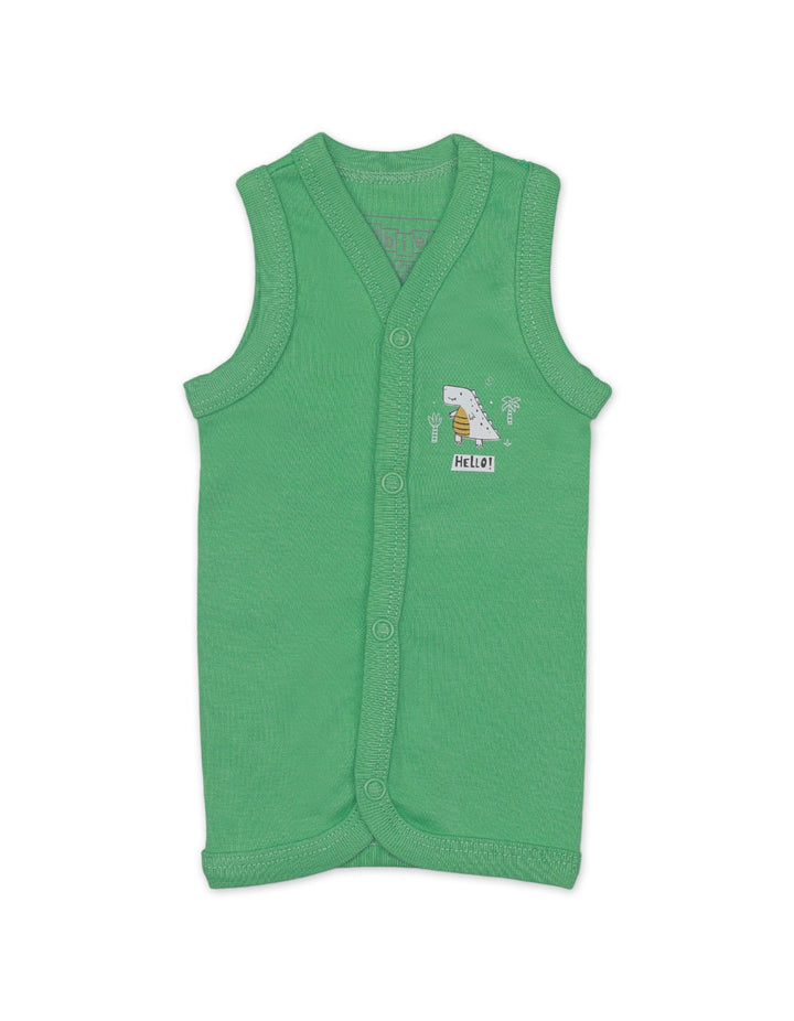 Zubaida's Vests with Green Dinos Theme for Boys- Pack of 3