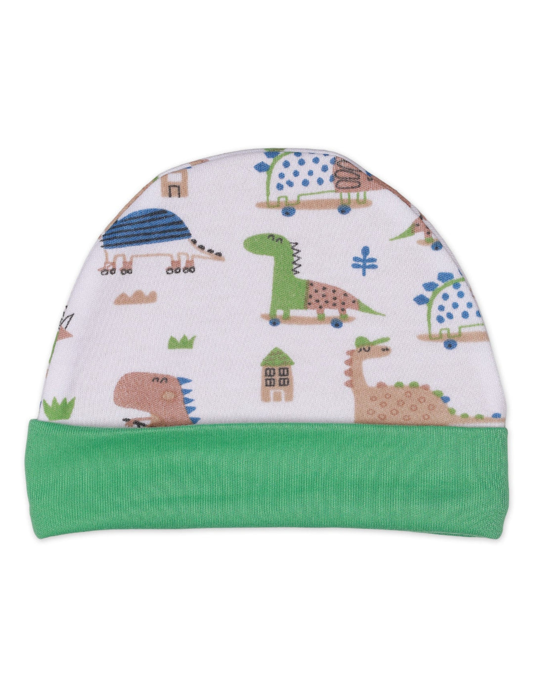 Baby Caps Green Dino Theme for Boys- Pack of 3
 -Small