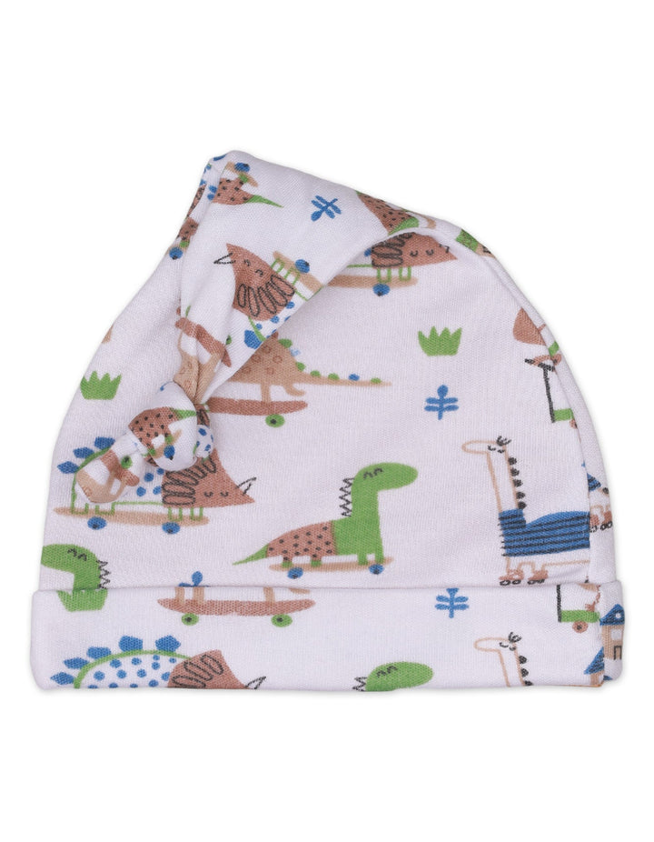 Knotted Cap Green Dino Theme for Boys