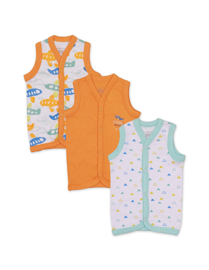 Vests with Pilot Theme for Boys- Pack of 3