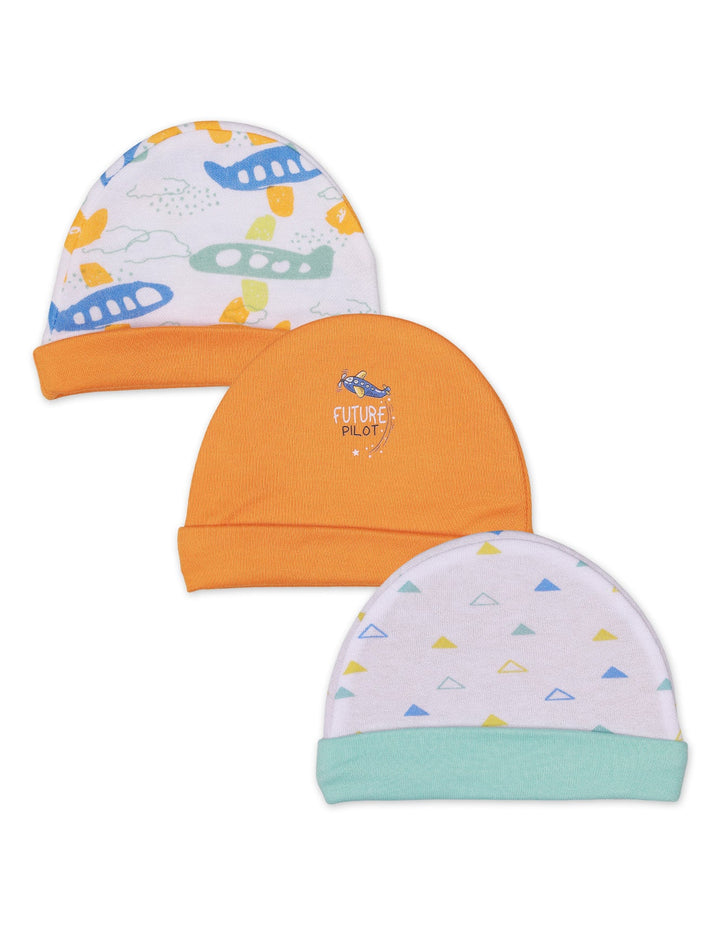 Baby Caps Pilot Theme for Boys- Pack of 3 - Medium