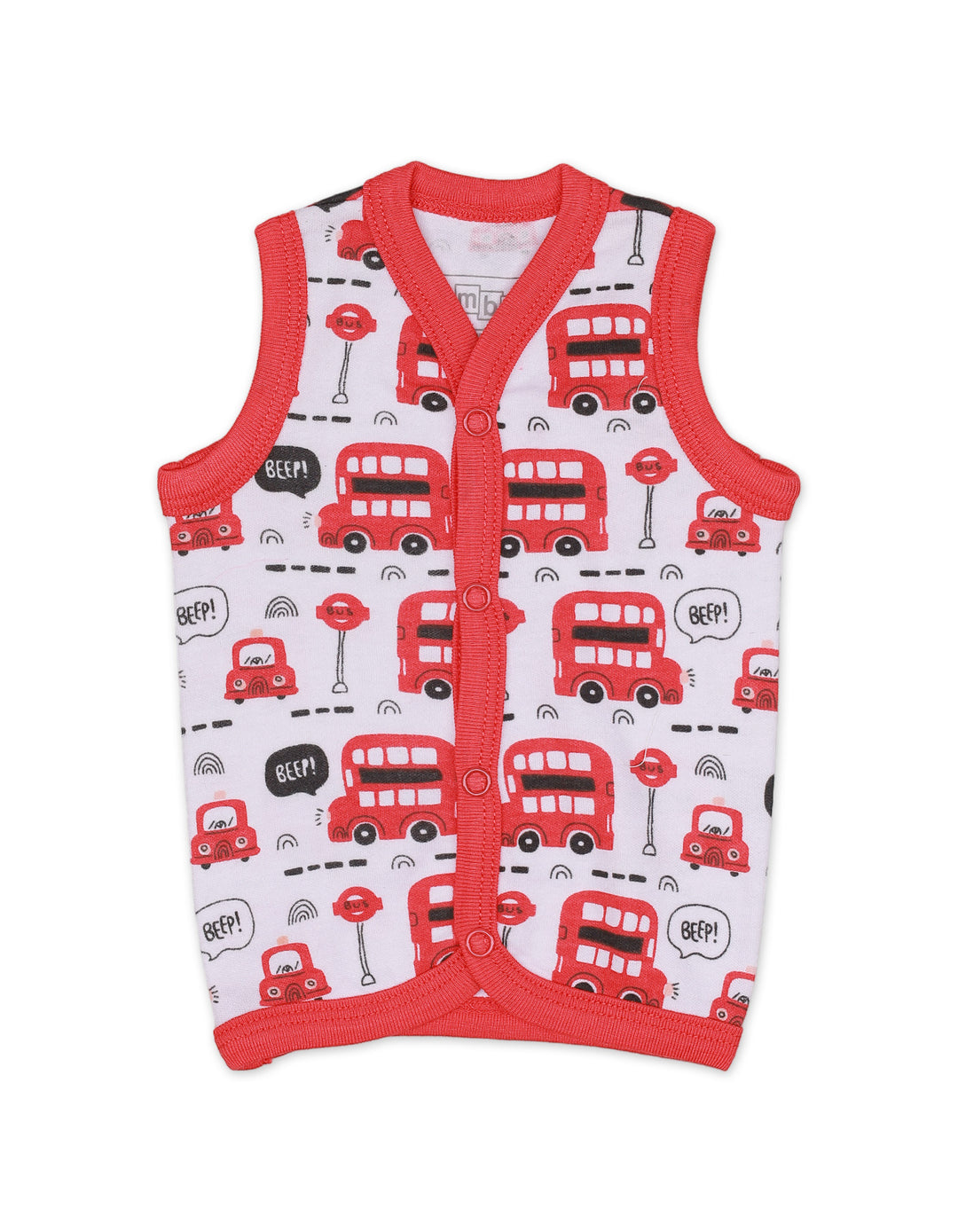 Vests with Bus Theme for Boys - Pack of 3