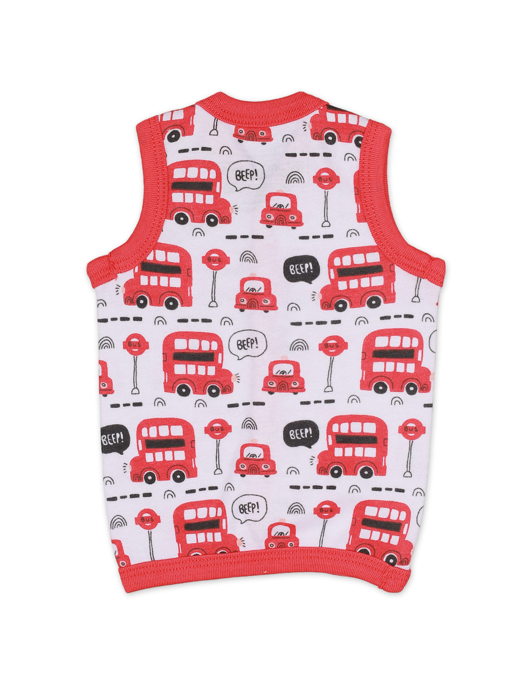 Vests with Bus Theme for Boys - Pack of 3