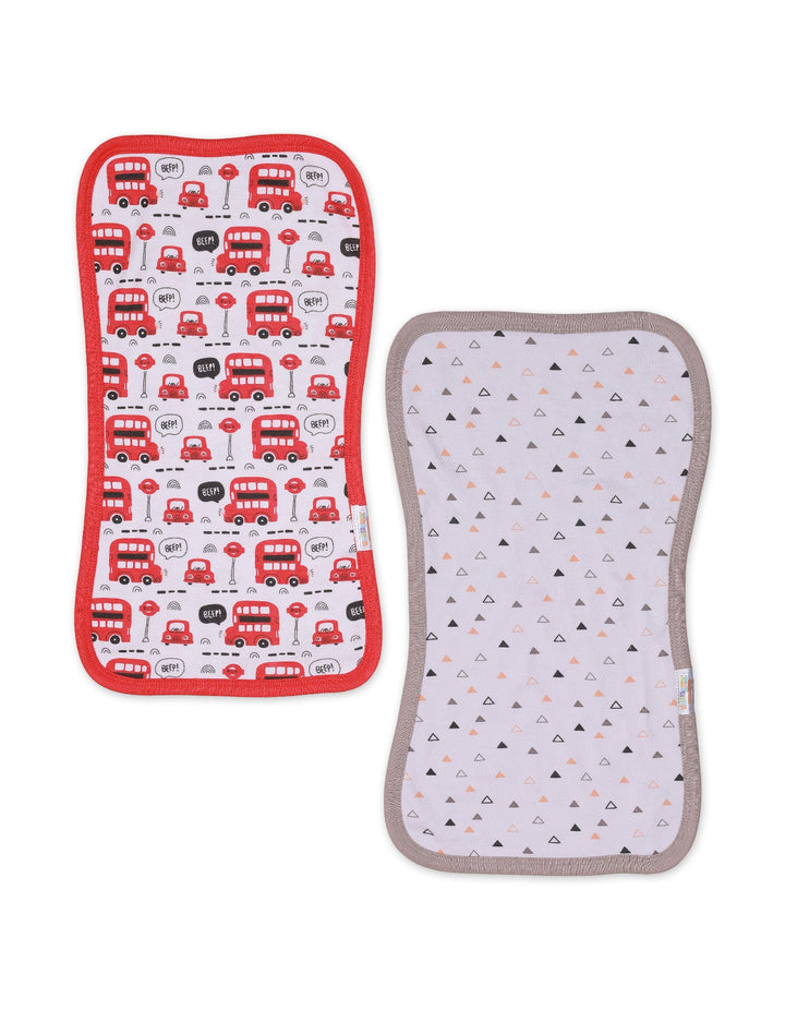 Burp Cloths Bus Theme for Boys - Pack of 2