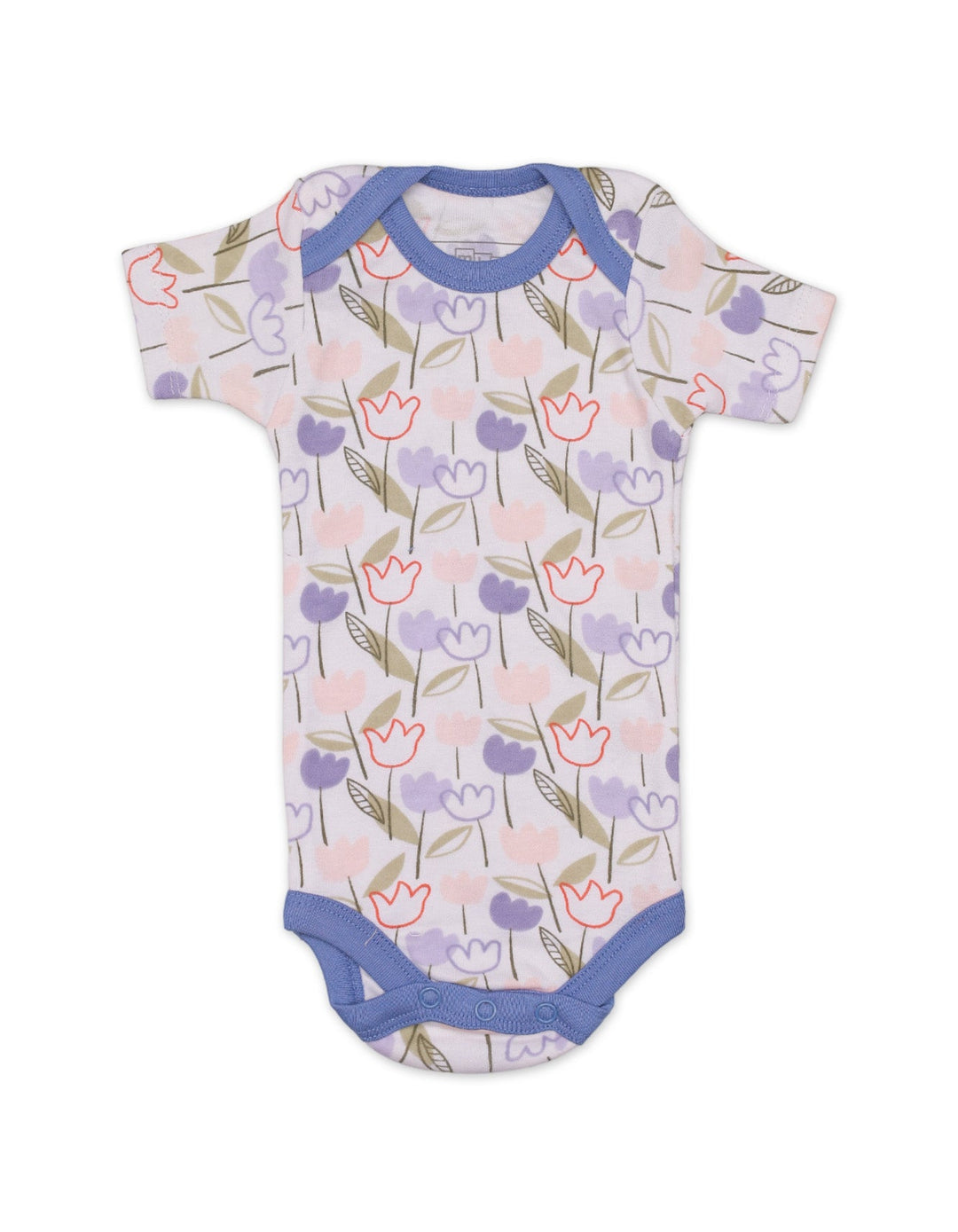 Body Suit Set with Flower Lilac Theme for Girls- Pack of 3