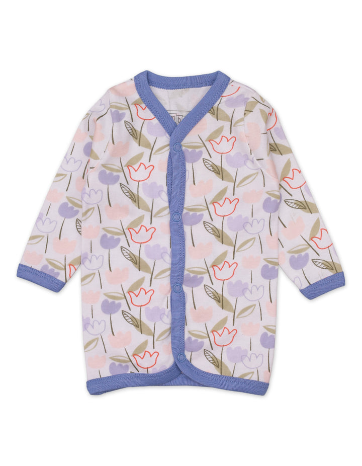 Zubaida's Night Suit Flower Lilac Theme for Girls