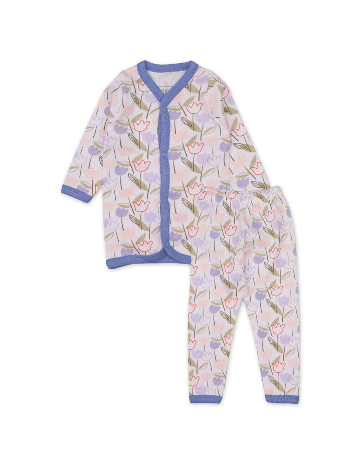 Night Suit Flower Lilac Theme for Girls